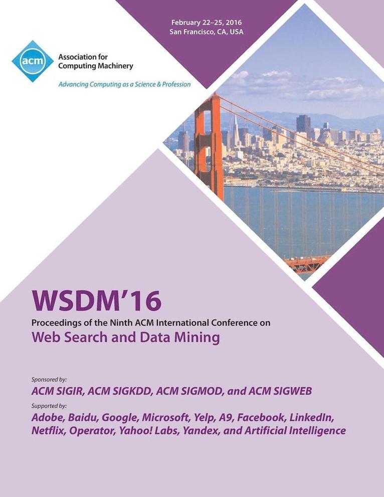 Wsdm 16 Conference Committee, WSDM 16 Conference Committee, - WSDM 16 9th ACM International Conference on Web Search and Data Mining, Häftad