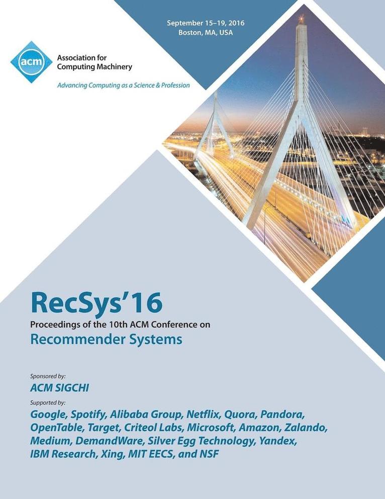 RecSys 16 19th ACM Conference on Recommender Systems 1