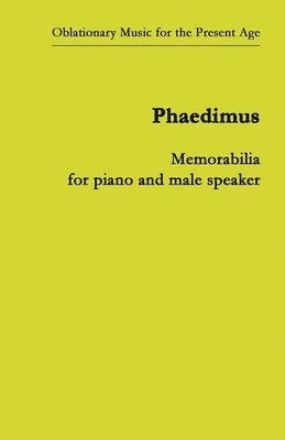 Memorabilia: for piano and male speaker 1