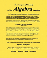 bokomslag The Transposing Method of Solving ALGEBRA Equations: The Transposing Method is Transforming Mathematics Education