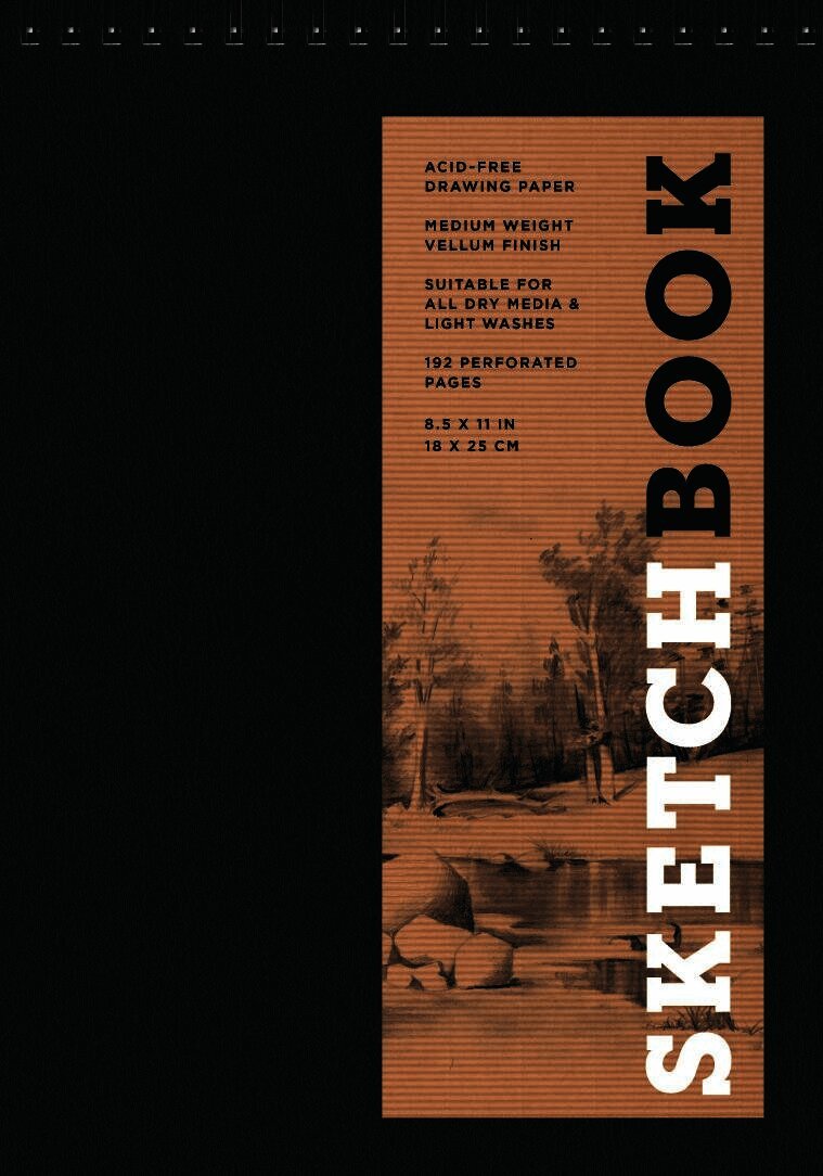 Sketchbook 7 x 10" Fliptop Landscape Black Spiral Hardcover Mixed Media Sketchbook for Drawing