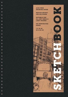 Union Square & Co., Union Square & Co - Sketchbook 7 x 10" Black Spiral Hardcover Mixed Media Sketchbook for Drawing, Inbunden
