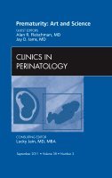 Alan Fleischman, Jay D. Iams, Jay D Iams - Prematurity: Art and Science, An Issue of Clinics in Perinatology, Inbunden