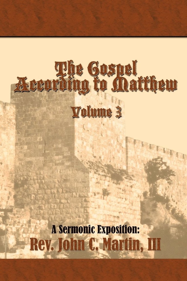 Rev. John C. Martin, John C. Martin - Gospel According to Matthew Volume 3, Häftad