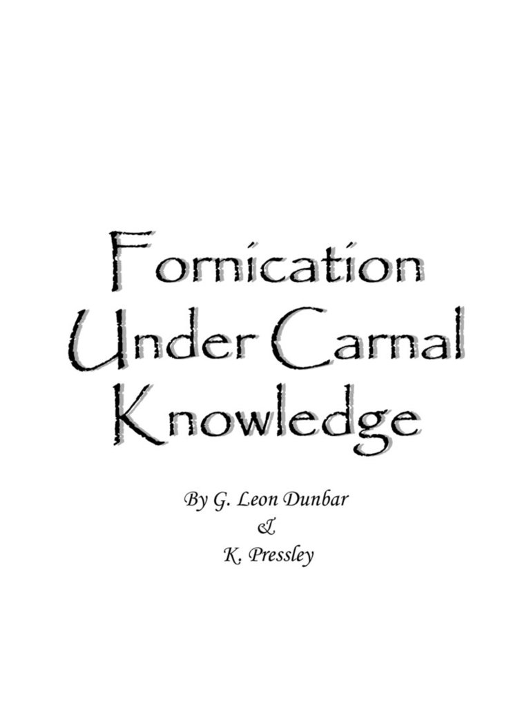 Fornication Under Carnal Knowledge 1