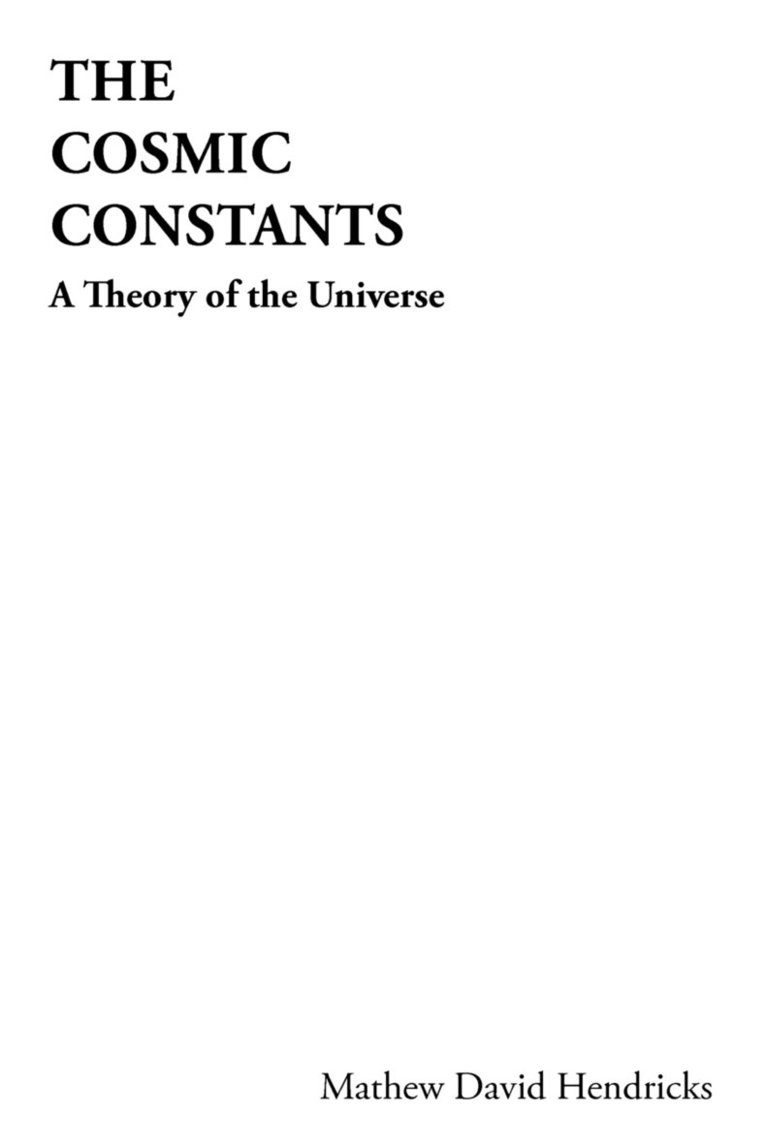 The Cosmic Constants 1