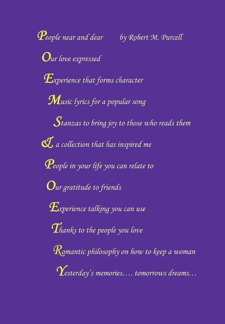 Robert M. Purcell, Robert M Purcell - Poems & Poetry, Inbunden