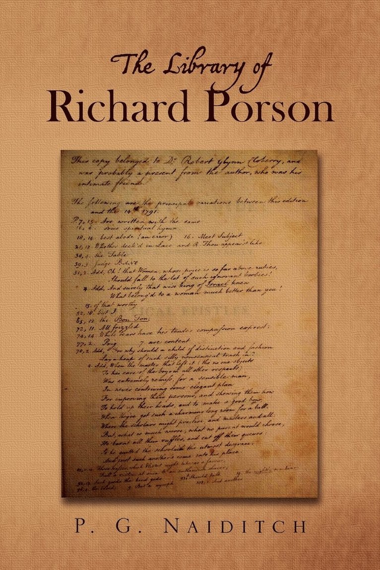 P G Naiditch, P. G. Naiditch - Library of Richard Porson, Häftad