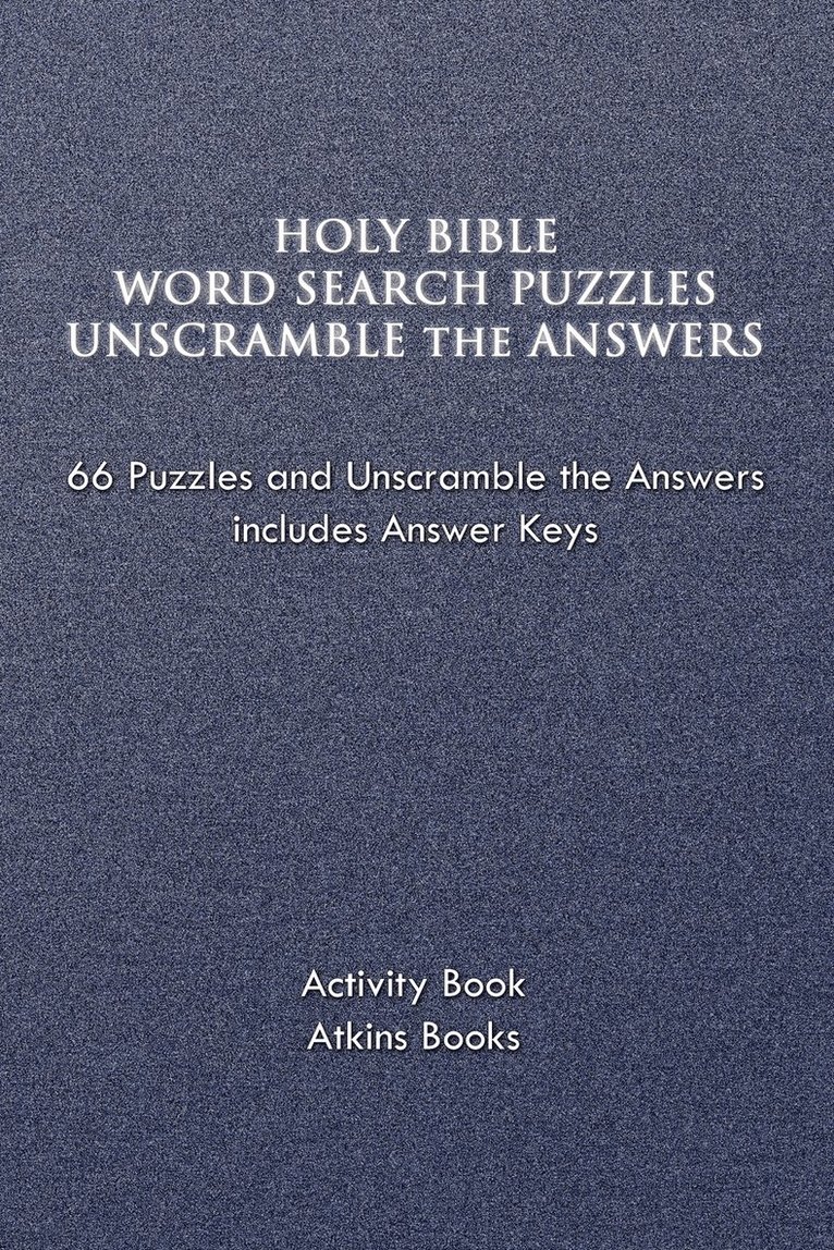 Holy Bible Word Search Puzzles Unscramble the Answers 1