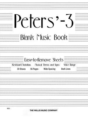 Peters' Blank Music Book (White) - 3 Blank Music Manuscript Paper for Composing, Songwriting, Arranging & Music Notation with Wide Staff Spacing, Remo, Häftad