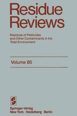 Francis A. Gunther, Jane Davies Gunther, Francis a. Gunther - Residue Reviews, Häftad