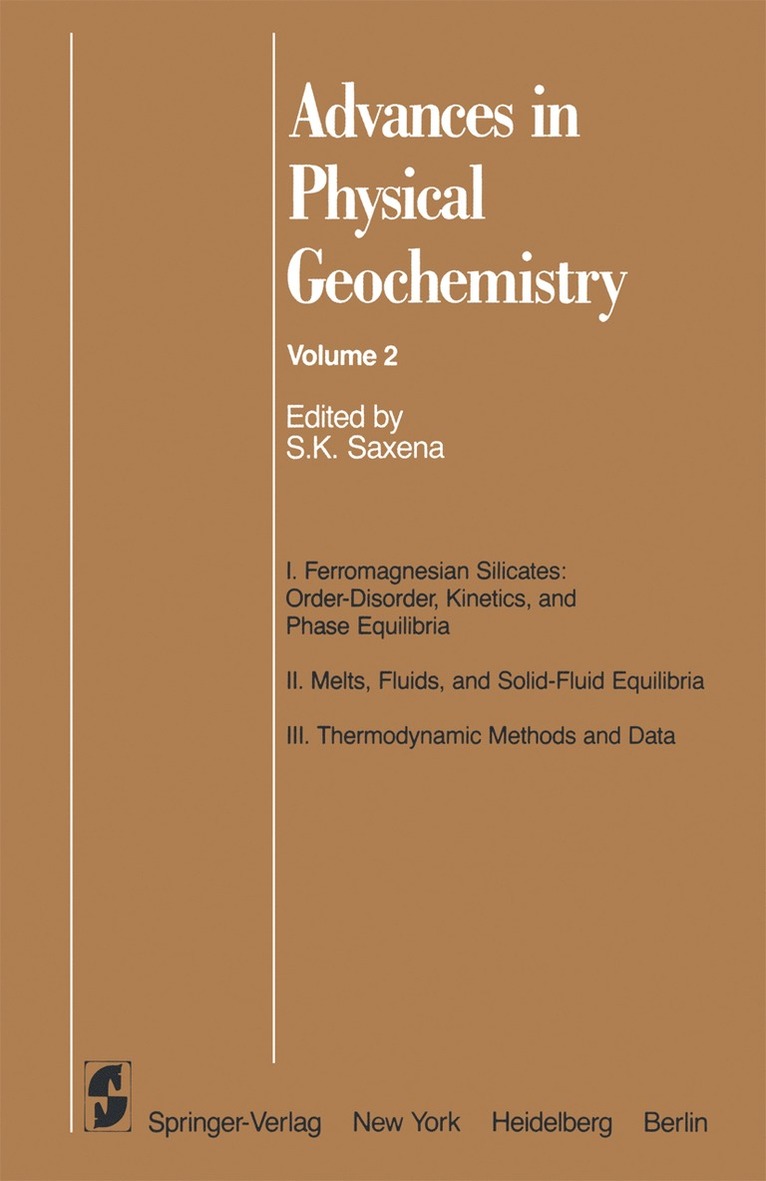 Surendra K. Saxena - Advances in Physical Geochemistry, Häftad