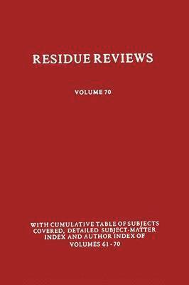 Francis A. Gunther, Francis a. Gunther - Residues of Pesticides and Other Contaminants in the Total Environment, Häftad