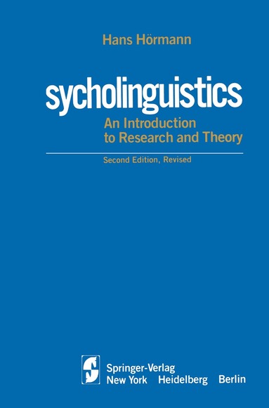Hans Hörmann - Psycholinguistics, Häftad