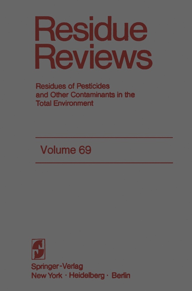 Francis A. Gunther, Jane Davies Gunther, Francis a. Gunther - Residue Reviews, Häftad