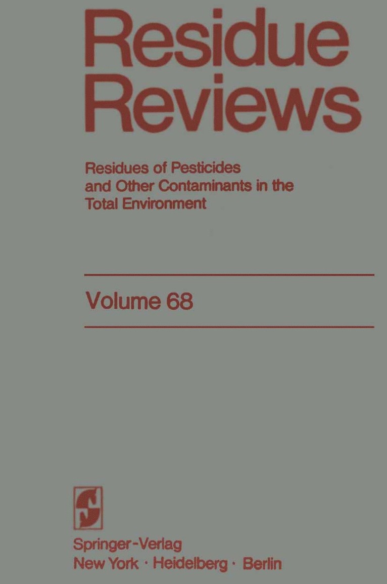 Francis A. Gunther, Jane Davies Gunther, Francis a. Gunther - Residue Reviews, Häftad