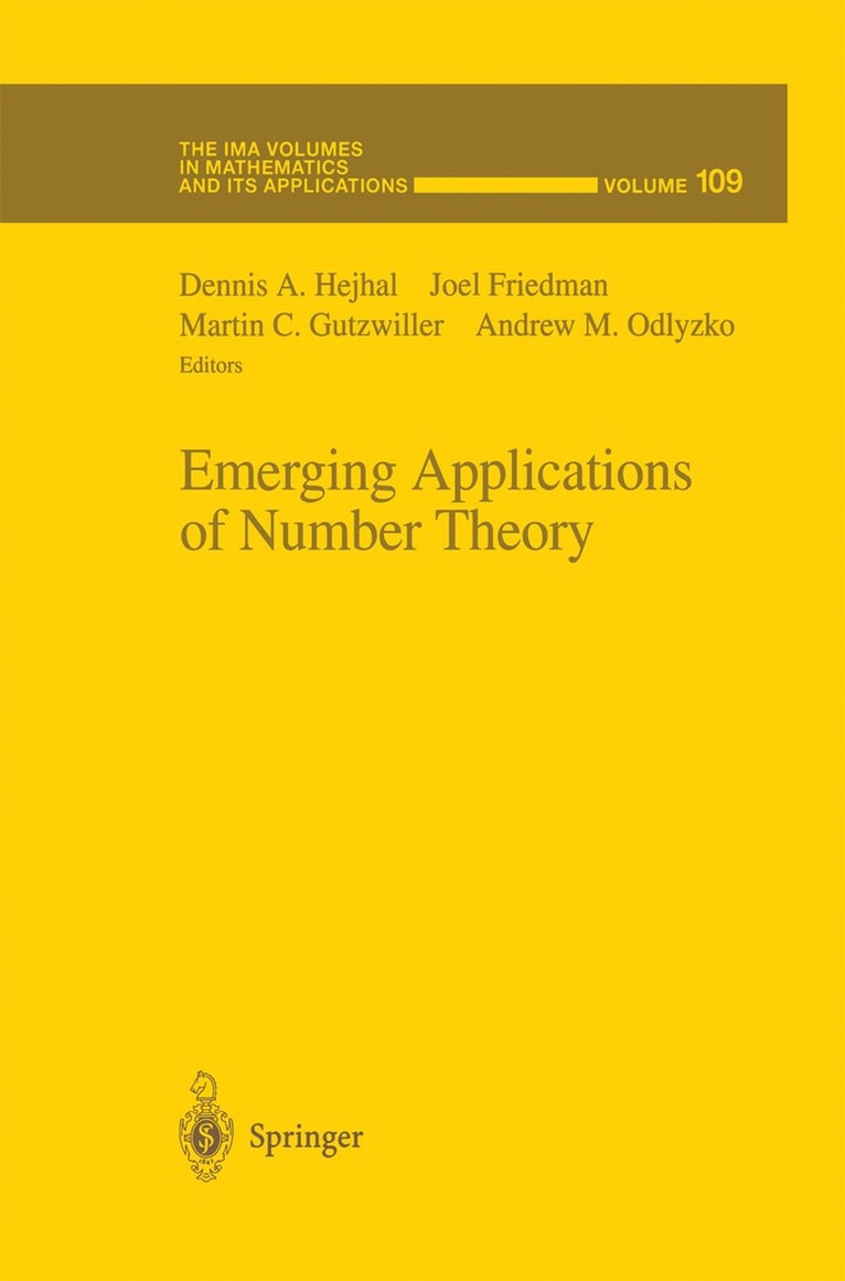 Dennis A. Hejhal, Joel Friedman, Martin C. Gutzwiller, Andrew M. Odlyzko, Dennis a. Hejhal - Emerging Applications of Number Theory, Häftad