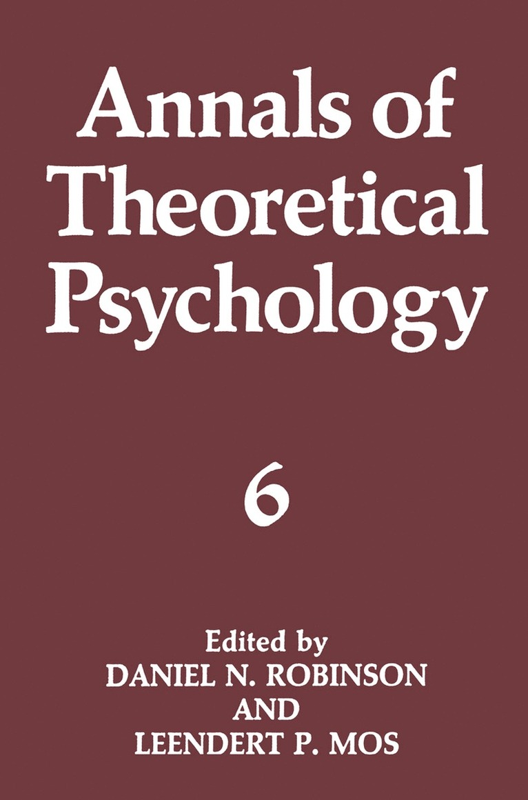Daniel N. Robinson, Leendert P. Mos, Leendert Mos - Annals of Theoretical Psychology, Häftad