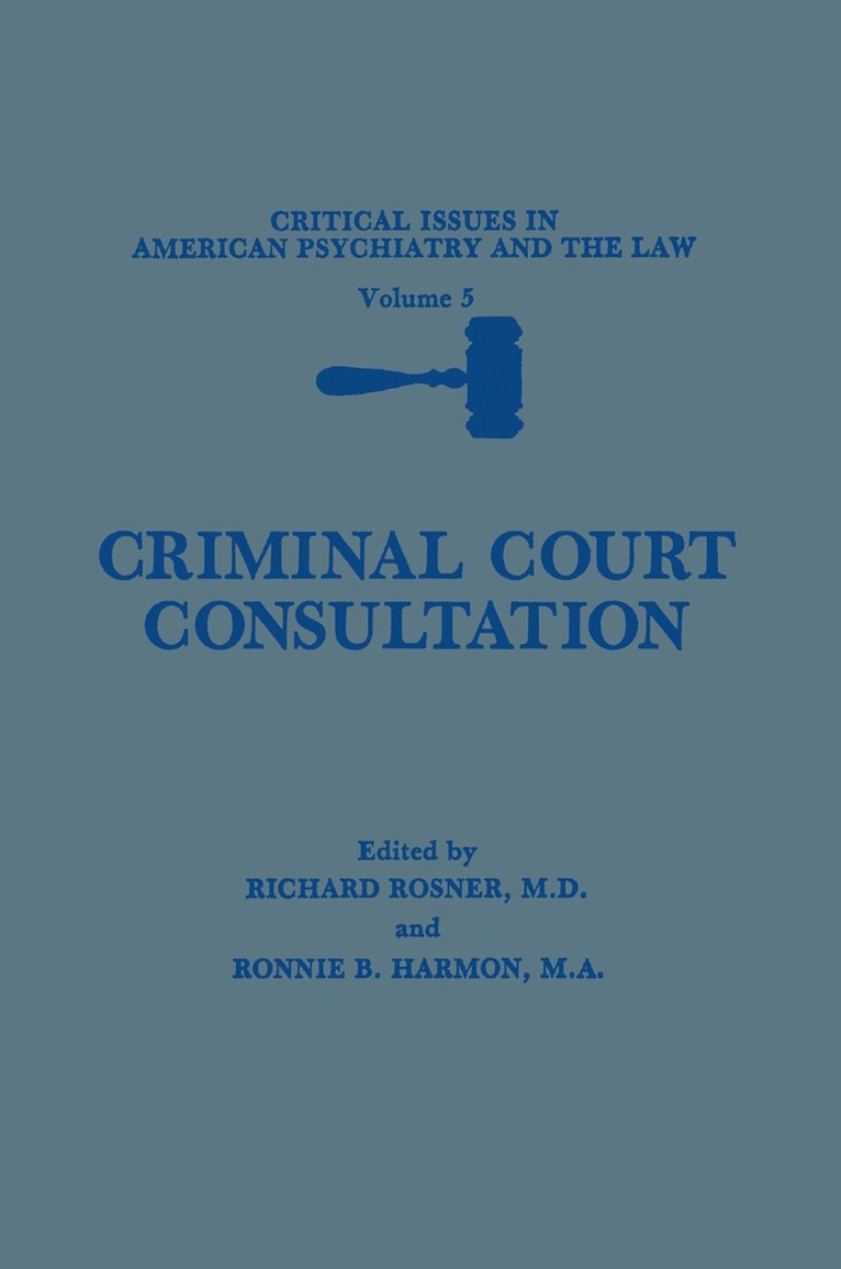 Richard Rosner, Ronnie B. Harmon, Ronnie Harmon - Criminal Court Consultation, Häftad