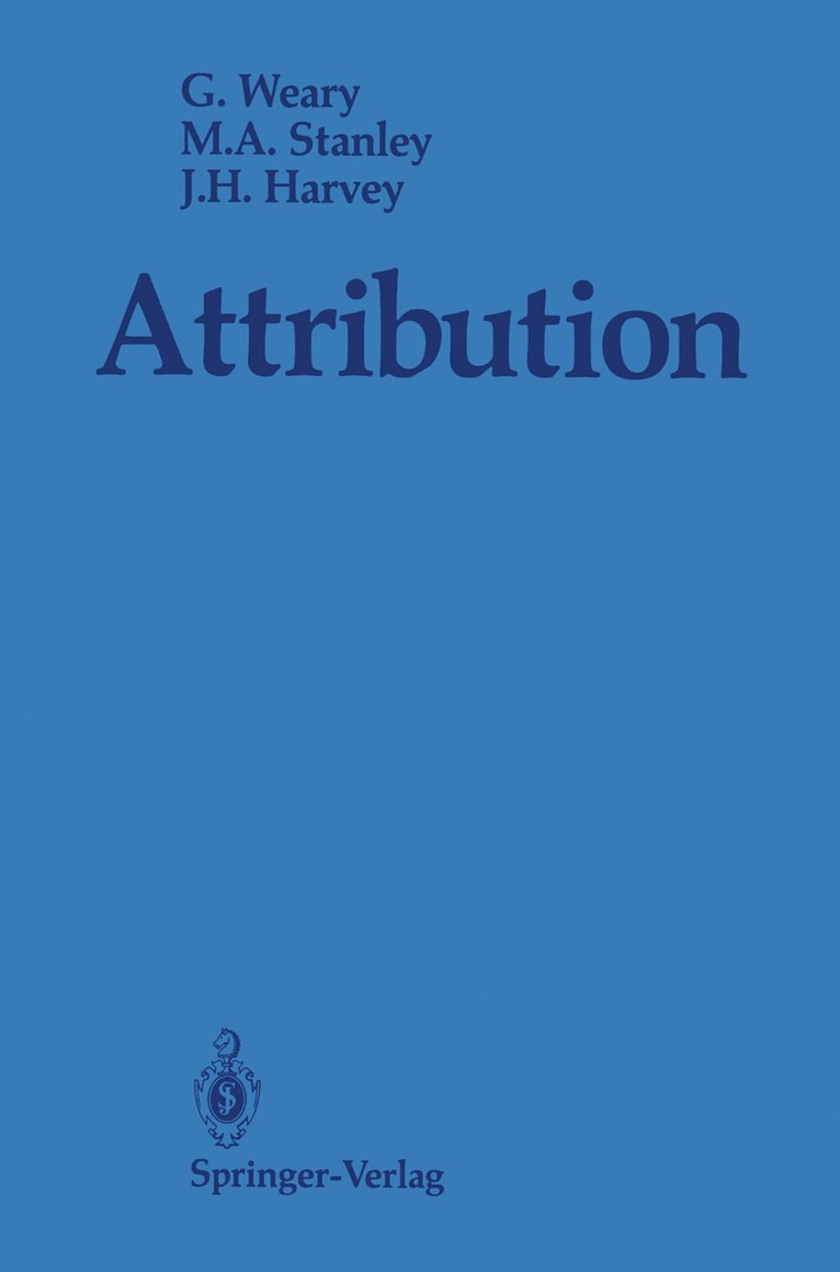 Gifford Weary, Melinda A. Stanley, John H. Harvey - Attribution, Häftad