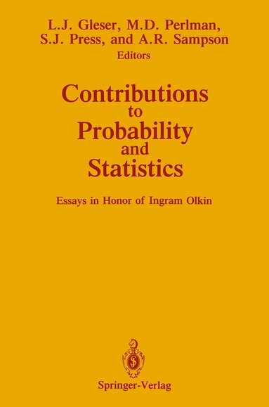 Leon Jay Gleser, Leon J. Gleser, Michael D. Perlman, S. James Press, Allan R. Sampson - Contributions to Probability and Statistics, Häftad