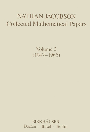 bokomslag Nathan Jacobson Collected Mathematical Papers