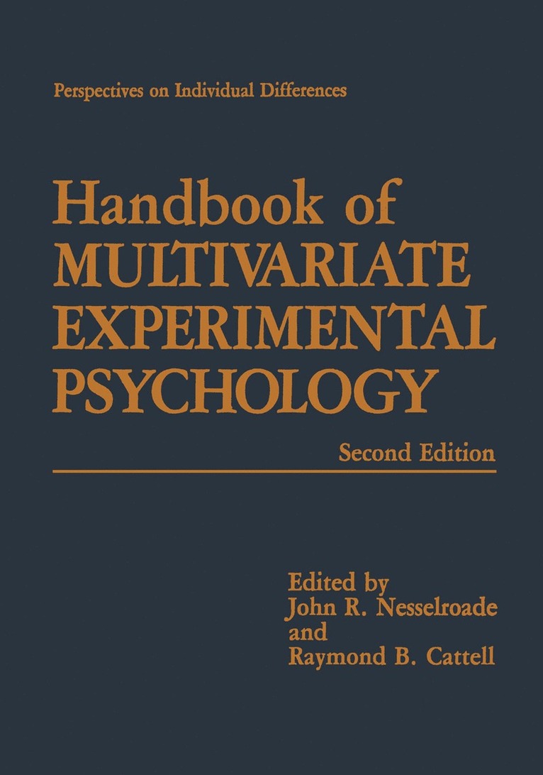 Handbook of Multivariate Experimental Psychology 1