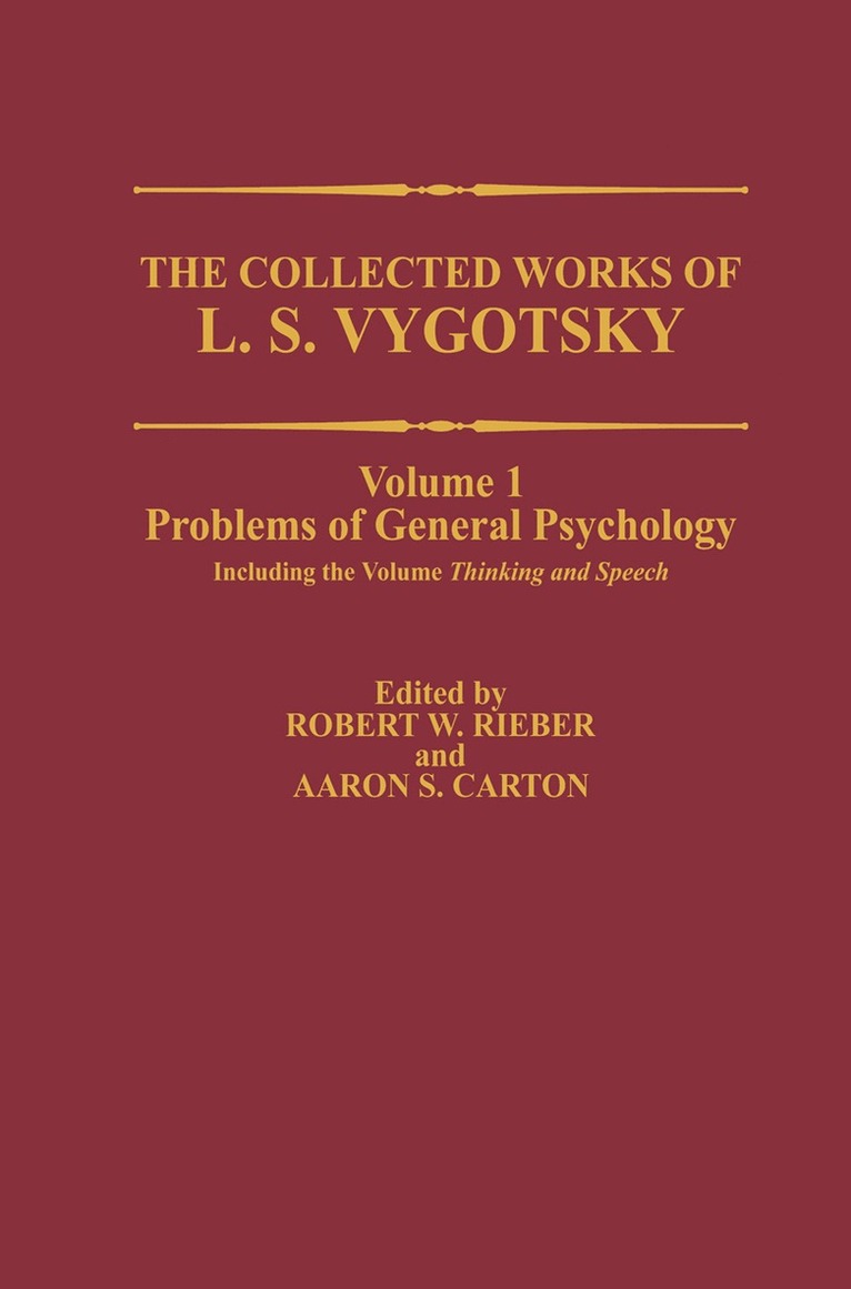 The Collected Works of L. S. Vygotsky 1