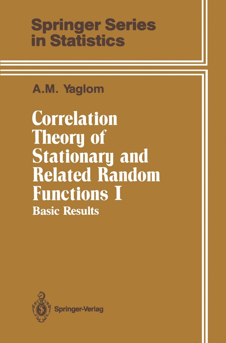 Correlation Theory of Stationary and Related Random Functions 1