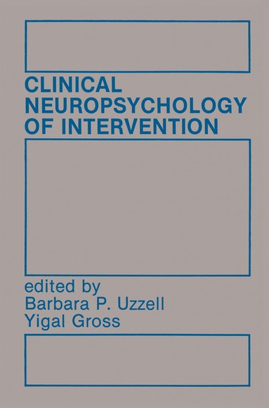 bokomslag Clinical Neuropsychology of Intervention