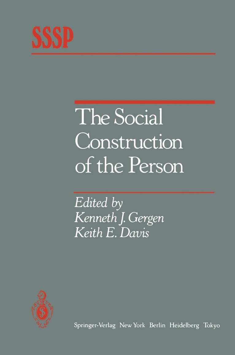 The Social Construction of the Person 1