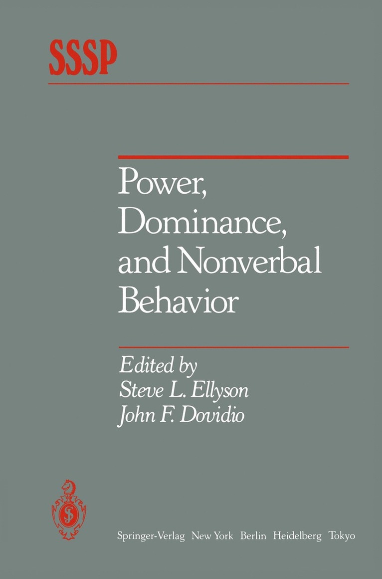 Steve L. Ellyson, John F. Dovidio - Power, Dominance, and Nonverbal Behavior, Häftad