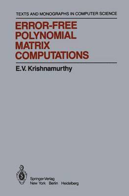 bokomslag Error-Free Polynomial Matrix Computations