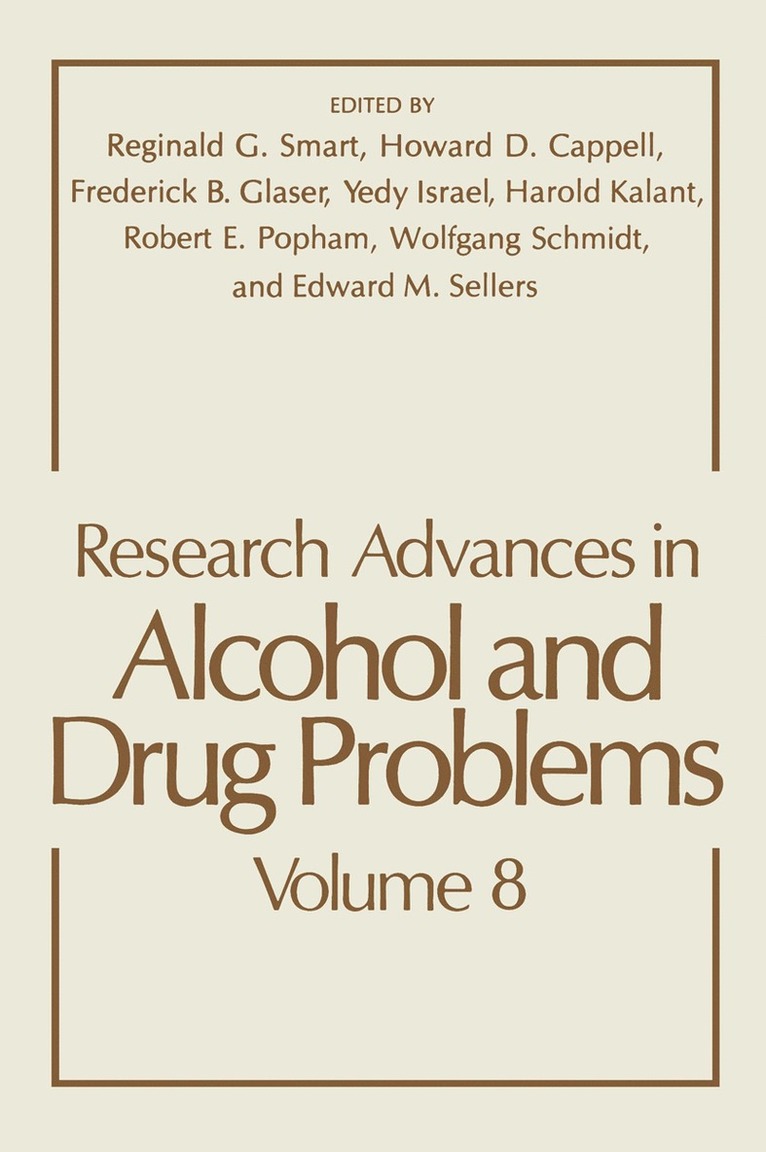 Research Advances in Alcohol and Drug Problems 1