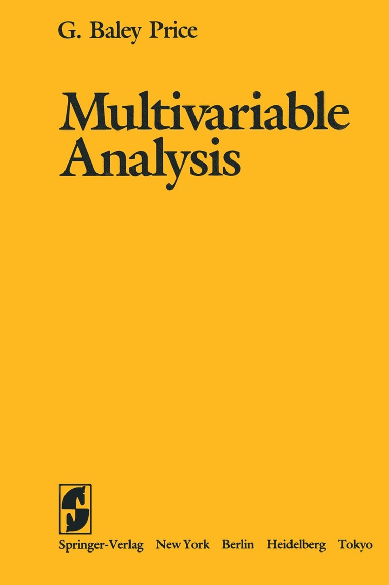 Griffith B. Price - Multivariable Analysis, Häftad