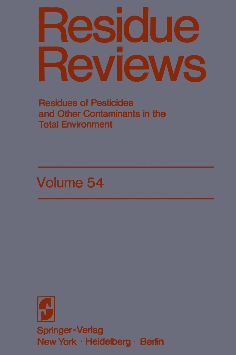 Francis A. Gunther, Jane Davies Gunther, Francis a. Gunther - Residue Reviews, Häftad