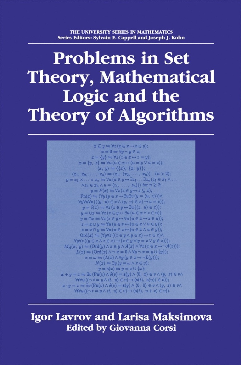 Problems in Set Theory, Mathematical Logic and the Theory of Algorithms 1