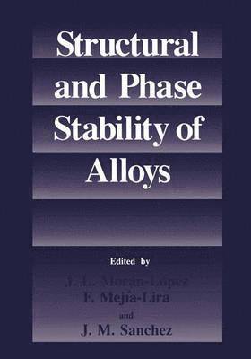 J. L. Morán-López, F. Mejía-Lira, J. M. Sanchez, J. L. Moran-Lopez, F. Mejia-Lira - Structural and Phase Stability of Alloys, Häftad