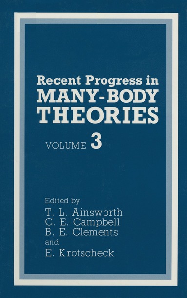 bokomslag Recent Progress in Many-Body Theories