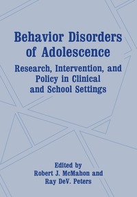 bokomslag Behavior Disorders of Adolescence