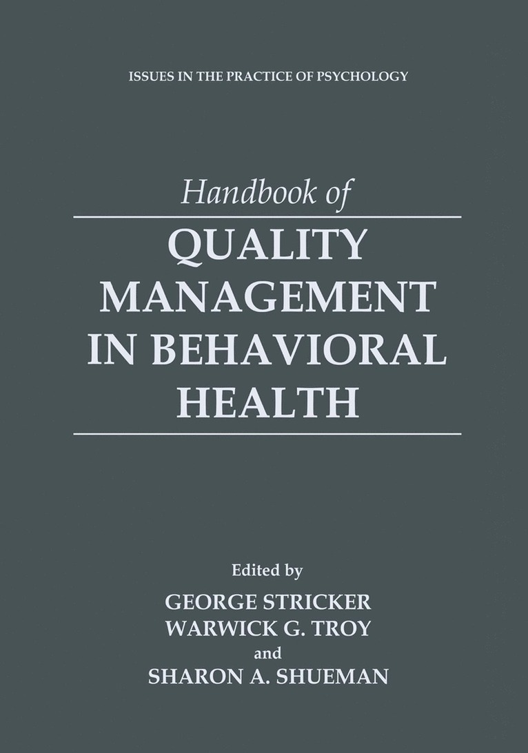 Handbook of Quality Management in Behavioral Health 1