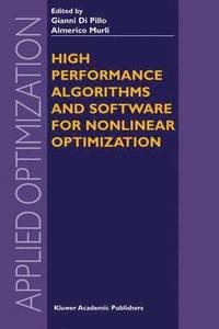 bokomslag High Performance Algorithms and Software for Nonlinear Optimization