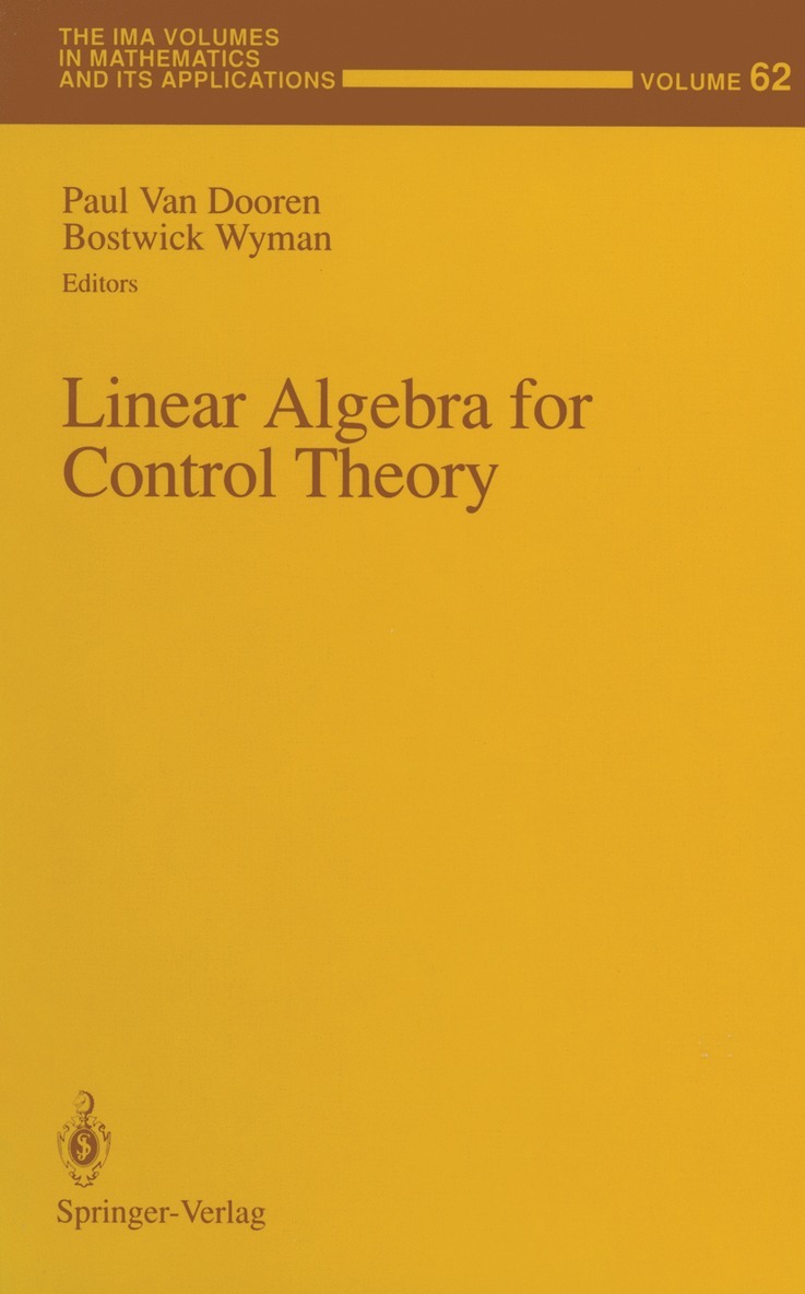 Paul Van Dooren, Bostwick Wyman, Paul Van Dooren - Linear Algebra for Control Theory, Häftad