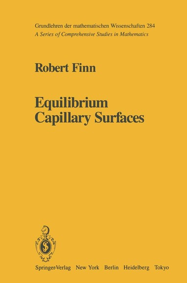 Robert Finn - Equilibrium Capillary Surfaces, Häftad