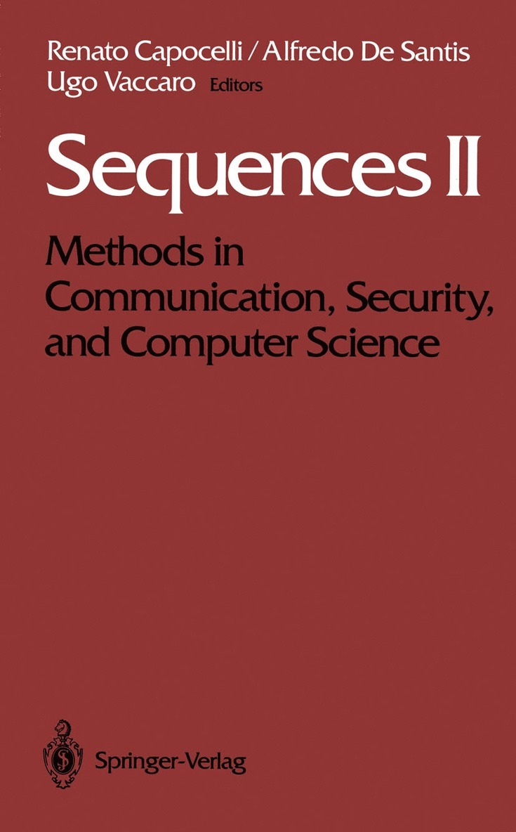 Renato Capocelli, Alfredo DeSantis, Ugo Vaccaro - Sequences II, Häftad