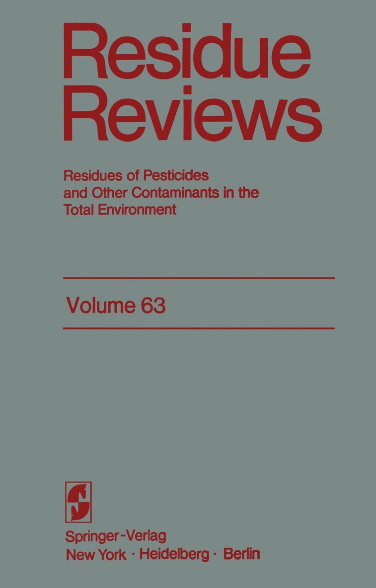 Francis A. Gunther, Jane Davies Gunther, Francis a. Gunther - Residue Reviews, Häftad
