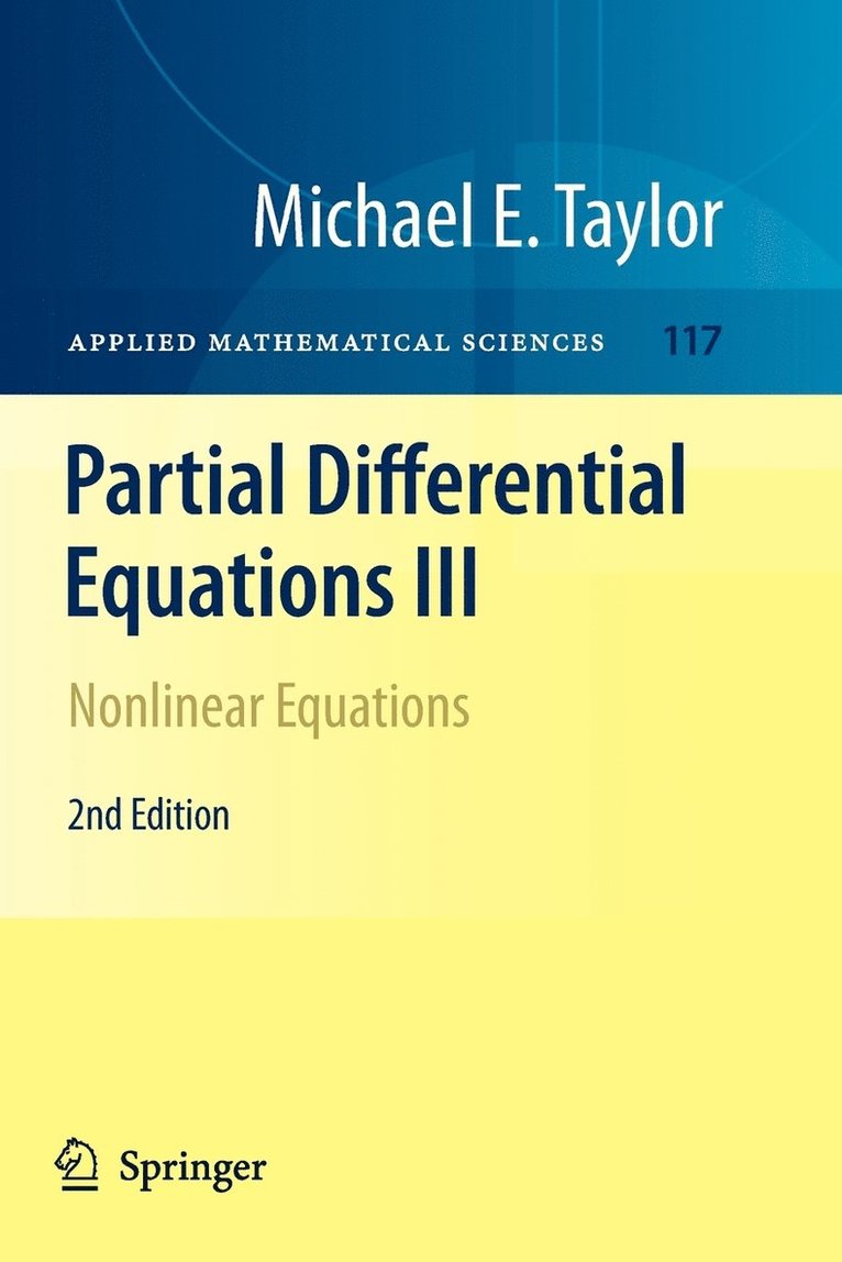 Partial Differential Equations III 1