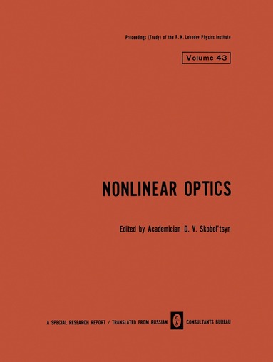 D. V. Skobel tsyn - Nonlinear Optics, Häftad