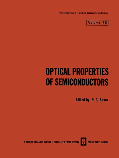 bokomslag Optical Properties of Semiconductors