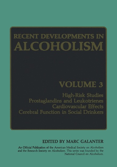 Marc Galanter - Recent Developments in Alcoholism, Häftad